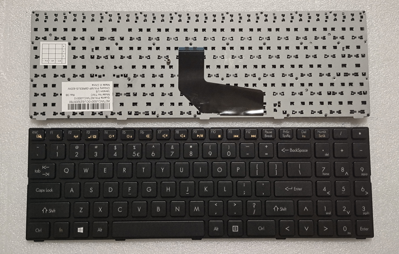 Picture of New Replacement Laptop Keyboard For HASEE K580S BLACK FRAME BLACK (OEM) US Layout